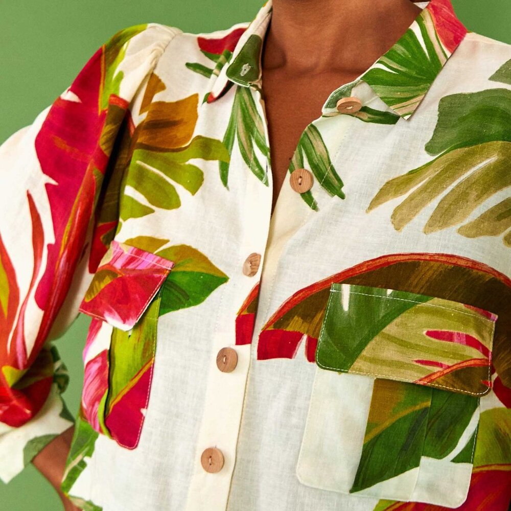 White Spring Forest Long Sleeve Shirt